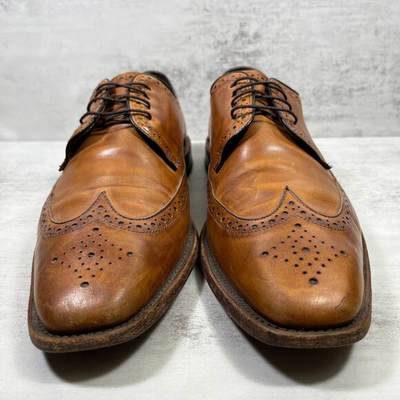 Allen Edmonds Bel Air Leather Wingtip Derby Shoes - Men's Size 11 B - Walnut Tan - Picture 2 of 9
